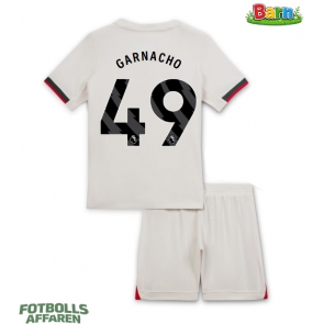 Chelsea Alejandro Garnacho #49 Bortaställ Barn 2025-26 Kortärmad (+ Korta byxor)